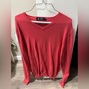 J. Crew Salmon V-Neck Sweater - men large
